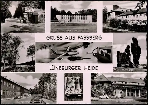 Ansichtskarte Faßberg Hauptwache, Horst Kino uvm 1958