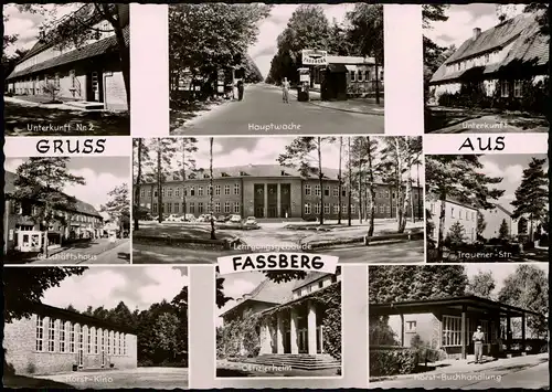 Ansichtskarte Faßberg Horst Buchhandlung, Unterkunft, Hauptwache uvm 1958