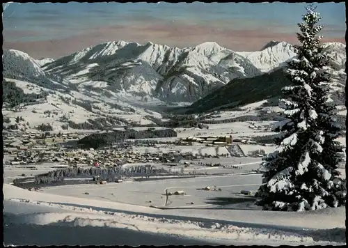 Ansichtskarte Sonthofen Stadt und Gebirgskette im Winter Colorfoto 1964