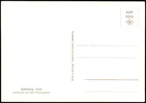 Ansichtskarte Bamberg Dom Ausschnitt aus dem Fürstenportal 1960