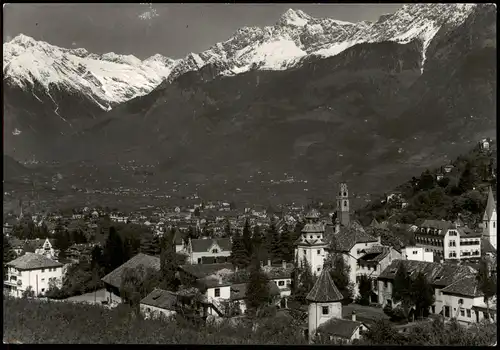 Cartoline Meran Merano Panorama-Ansicht Obermais Maia Alta 1965