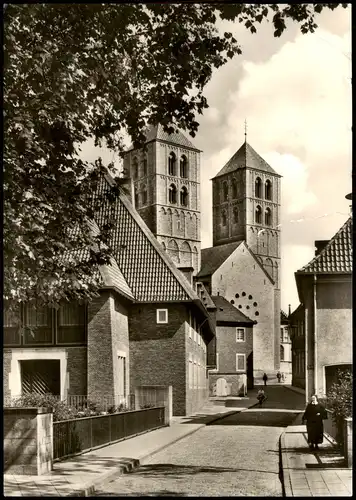 Ansichtskarte Münster (Westfalen) Strassen Partie mit Spiegelturm Dom 1969