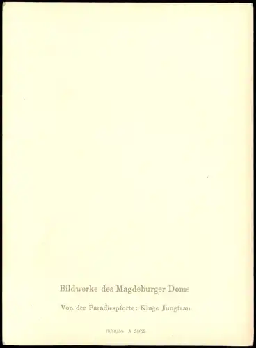 Ansichtskarte Magdeburg Von der Paradiespforte: Kluge Jungfrau - Dom 1959