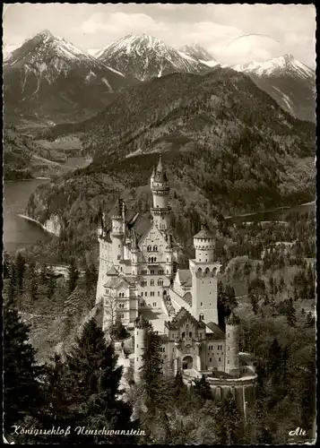 Ansichtskarte Schwangau Schloss Neuschwanstein Königsschloss Castle 1954