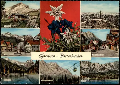 Garmisch-Partenkirchen Mehrbild-AK mit Umland bzw. Stadtteilansichten 1965