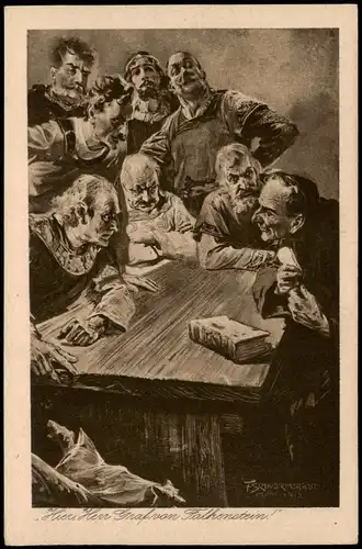 Ansichtskarte  Künstlerkarte "Herr Graf von Falkenstein! 1920