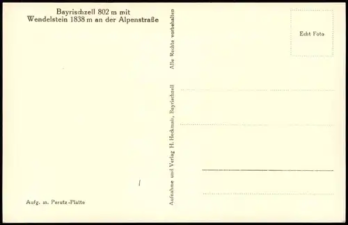 Ansichtskarte Bayrischzell Wendelstein mit der Alpenstraße 1940