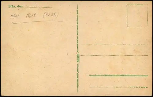 Postcard Brüx Most K.k.Staatsoberrealgymnasium Schule Gymnasium 1918