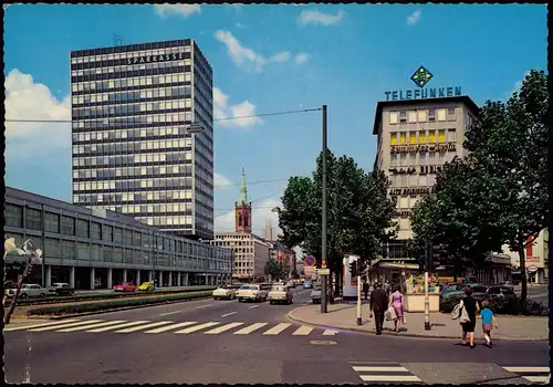 Ansichtskarte Düsseldorf Berliner Allee, Sparkassen Hochhaus, Kiosk 1967