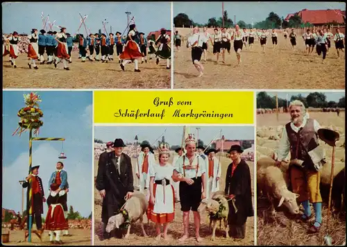 Ansichtskarte Markgröningen Gruß vom Schäferlauf Mehrbildkarte 1960