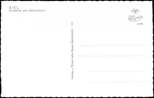 Ansichtskarte Kiel Mehrbild-AK 4 Fotos Rundblick vom Rathausturm 1960