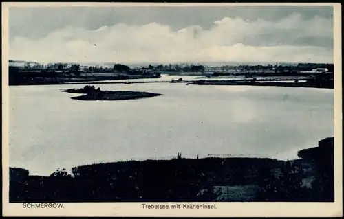 Ansichtskarte Schmergow (Mittelmark) Trebelsee mit Kräheninsel 1926 Blaustich