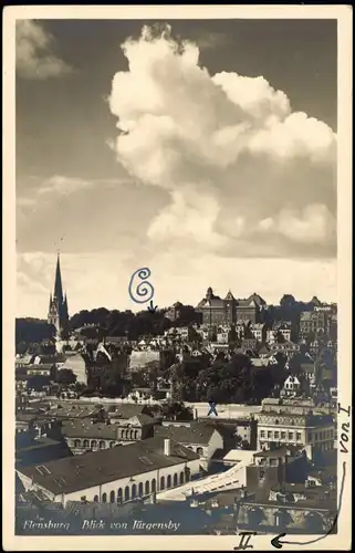 Ansichtskarte Flensburg Blick von Jürgensby 1932