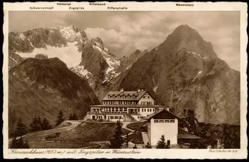 Ansichtskarte Garmisch-Partenkirchen Adolf-Zoeppritz-Haus - Kreuzeckhaus 1930