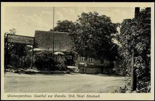 Ansichtskarte Wüstenjerichow-Möckern Gasthof zur Forelle 1930