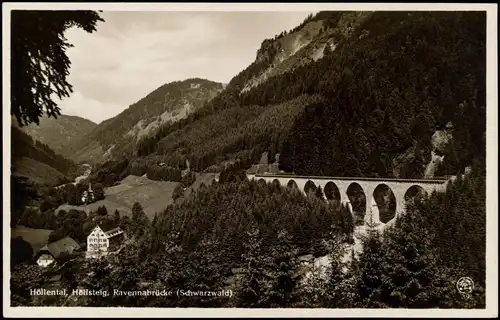 Ansichtskarte Hirschsprung-Breitnau Höllental Schwarzwald, Viadukt 1932