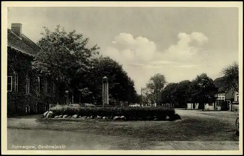Ansichtskarte Schmergow (Mittelmark) Denkmalplatz b Brandenburg Havel 
1928