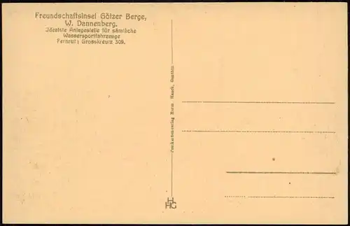 Groß Kreutz Havel Freundschaftsinsel Götzer Berge b Brandenburg  Werder 1926
