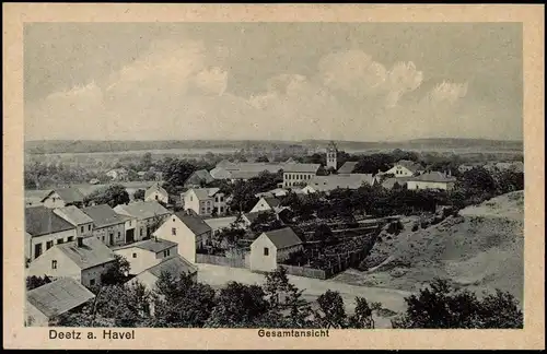 Deetz (Havel)-Groß Kreutz (Havel) , Straße Wohnhäuser aus d. Vogelschau 1910