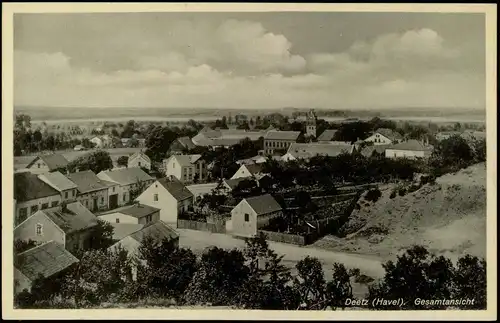 Deetz (Havel)-Groß Kreutz (Havel) Gesamtansicht Orts-Panorama-Ansicht 1910
