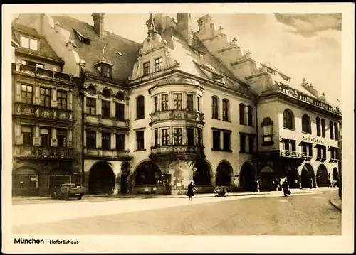 Ansichtskarte München Partie am Hofbräuhaus, Bier-Lokal 1930