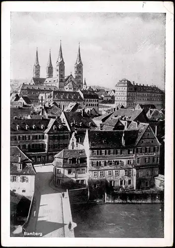 Bamberg Blick v. Geyerswörth Stadt-Panorama Dom u. Residenz 1940