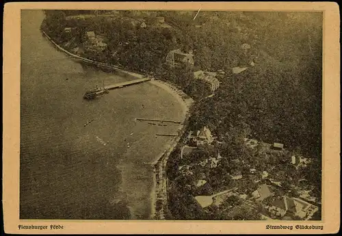Glücksburg (Ostsee) Lyksborg Luftbild  Flensburger Förde Flugzeug aus 1930