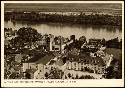 Eltville am Rhein LUFTBILD SEKTKELLEREI MATHEUS MÜLLER, RHEIN 1940