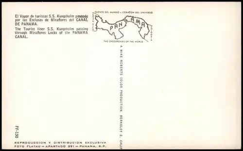 Panamá Miraflores Locks of the PANAMA CANAL Kanalschleuse Schiff 1970