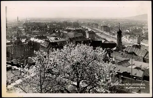 Ansichtskarte Graz Panorama Blick vom SCHLOSSBERG 1940