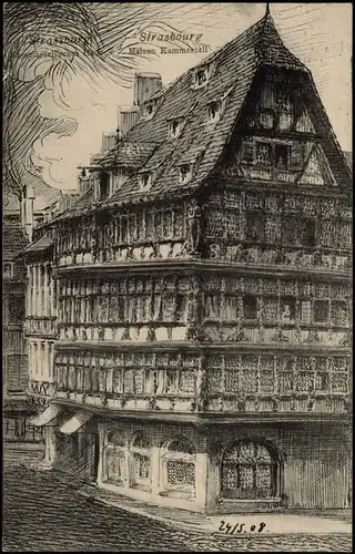 CPA Straßburg Strasbourg Maison Kammerzell 1908