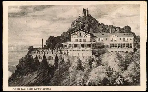 Ansichtskarte Königswinter Hotel auf dem Drachenfels 1917