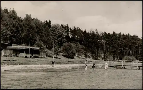 Ansichtskarte Goldberg Badestrand zur DDR-Zeit 1963   gelaufen mit Stempel