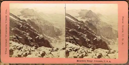 Postcard Colorado Mountain Range Colorado, U. S. A. 1892 3D/Stereoskopie