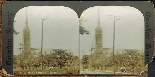 Postcard Toronto St. Michael's Cathedral 1892 3D/Stereoskopie