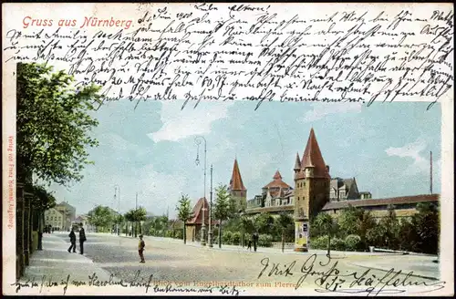 Ansichtskarte Nürnberg Blick vom Engelhardtsthor zum Plärrer 1900