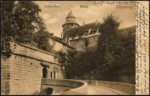 Ansichtskarte Nürnberg Burg - Vestnerthor 1904