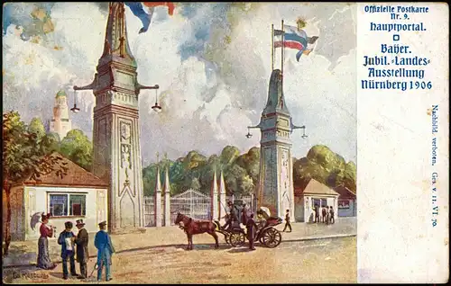 Nürnberg Bayerische Jubiläums Landes Ausstellung - Ganzsache 1906