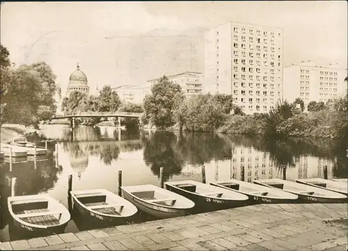 Ansichtskarte Potsdam Freundschaftsinsel - Alte Fahrt - Hochhäuser 1981/1982