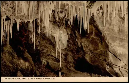 Postcard Castleton, Derbyshire THE DREAM CAVE, TREAK CLIFF CAVERN 1922