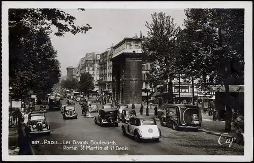 CPA Paris Les Grands Boulevards Cars Traffic Auto Verkehr 1940