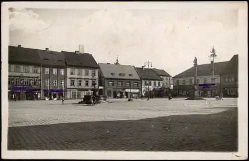 Postcard Görkau Jirkov Marktplatz 1949  gel. Roter Zensurstempel