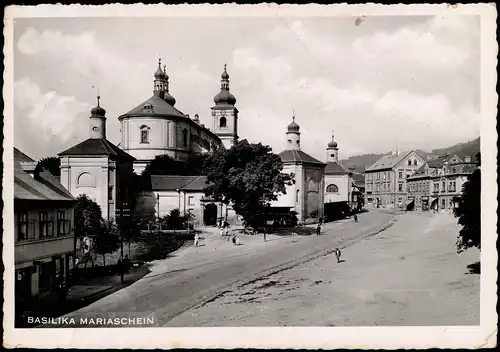 Mariaschein-Graupen Bohosudov Krupka Straßenpartie - Basilika 1938 Privatfoto