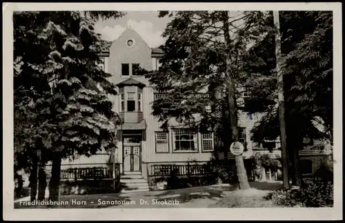 Ansichtskarte Friedrichsbrunn Sanatorium Dr. Strokorb, DDR AK Harz 1955