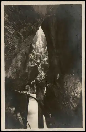 Ansichtskarte Garmisch-Partenkirchen Partnachklamm - Fotokarte 1927