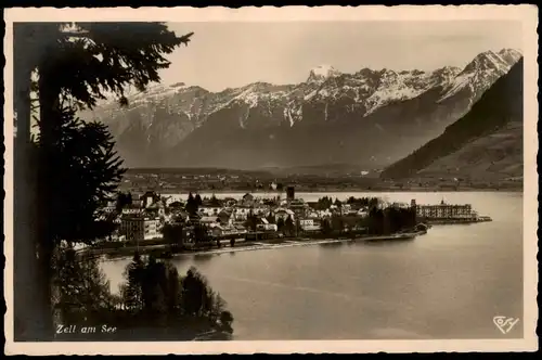Ansichtskarte Zell am See Stadt mit Steinernem Meer 1931