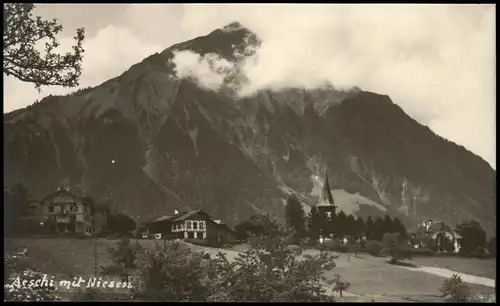 Ansichtskarte Aeschi bei Spiez Stadtpartie - Stimmungsbild 1923