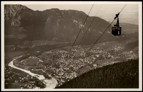 Ansichtskarte Bad Reichenhall Predigtstuhlbahn / Seilbahn - Stadt 1930