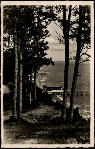 Ansichtskarte Sellin Blick vom Steilhang auf die Seebrücke - Fotokarte 1930