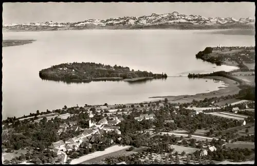 Ansichtskarte Konstanz Luftbilder Insel Mainau mit Litzelstetten 1963